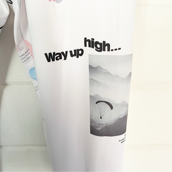 Rare⭐️ Adidas Originals AOP White Info Poster Print Logo Graphic Tight Leggings - Picture 13 of 17